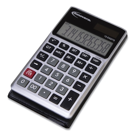 Innovera 15922 Pocket Calculator, Dual Power, 12-Digit LCD Display IVR15922